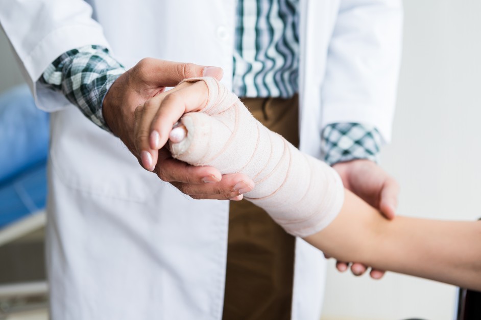 Wrist in a cast