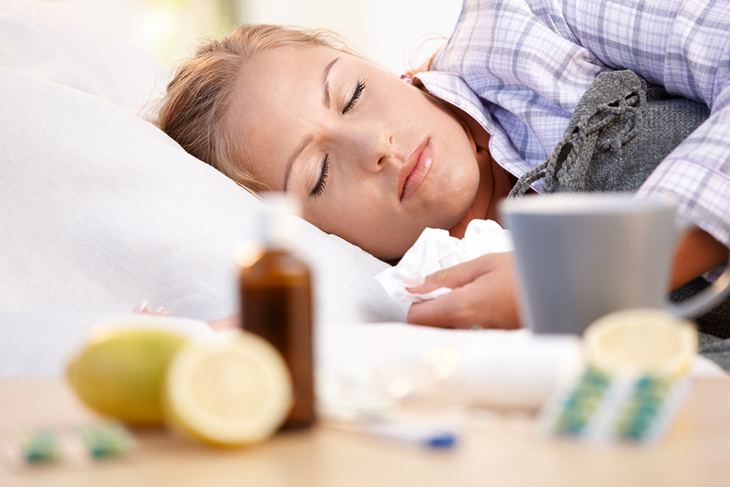 woman home sick