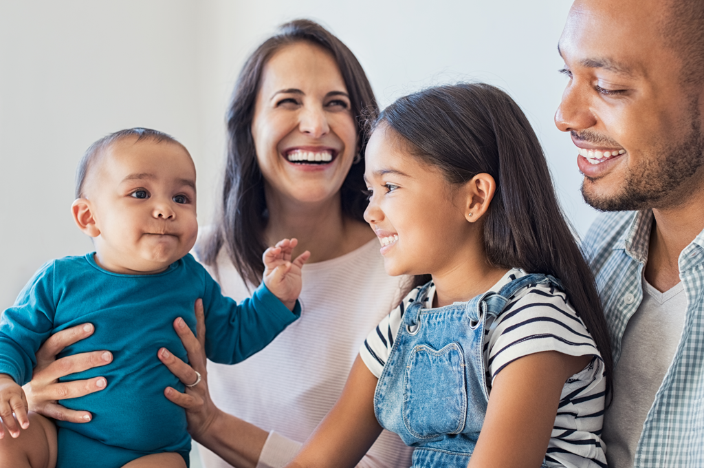 happy family with kids