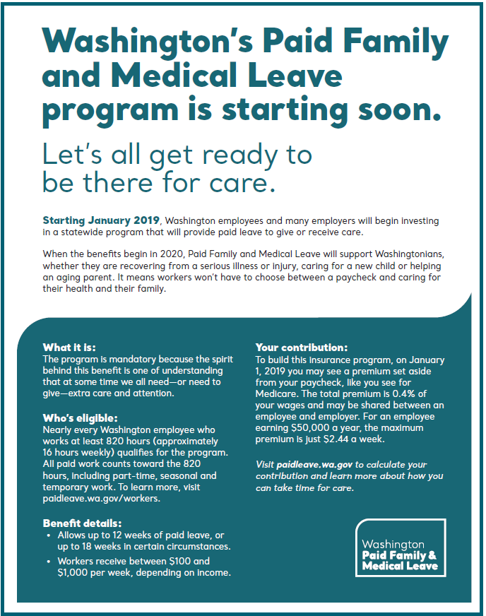 Washington State Issues Paystub Insert for Paid Family & Medical Leave