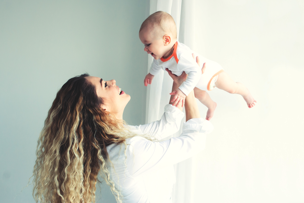 Mother holding baby