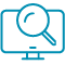 Icon monitor with spyglass over it