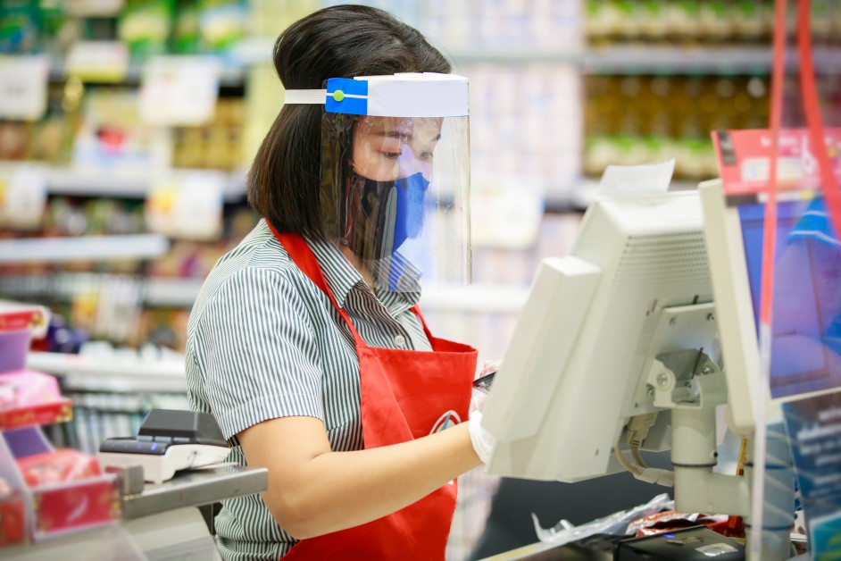 Grocery store worker during COVID-19