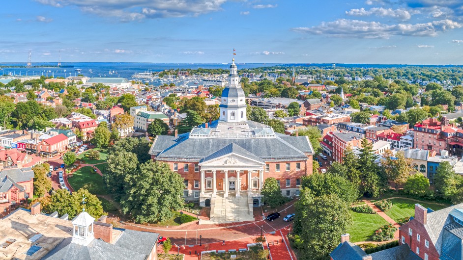 Aerial view of Maryland State House