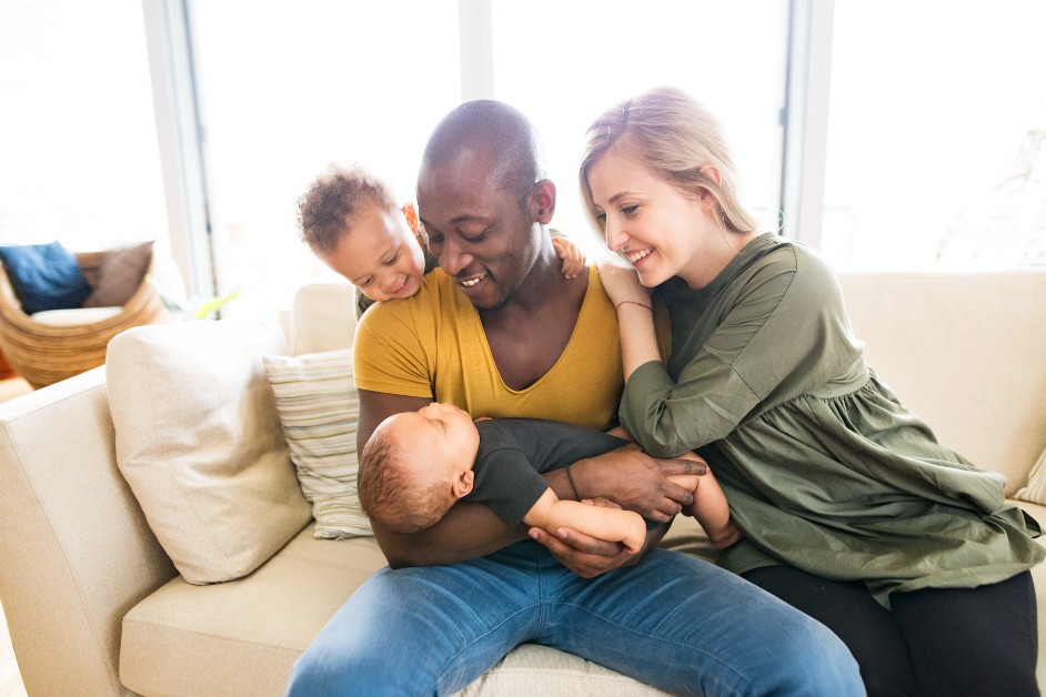 Family with infants
